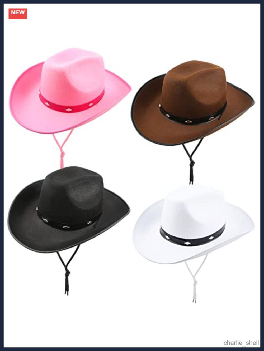 Studded Felt Cowboy Hats 4 Pack Western Rodeo Cowgirl Costume